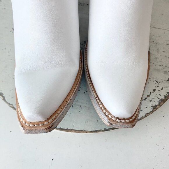 Lane EMMA JANE Womens Cowboy Bootie 7.5 White Western Cowgirl Short Ankle Boots - Picture 6 of 11